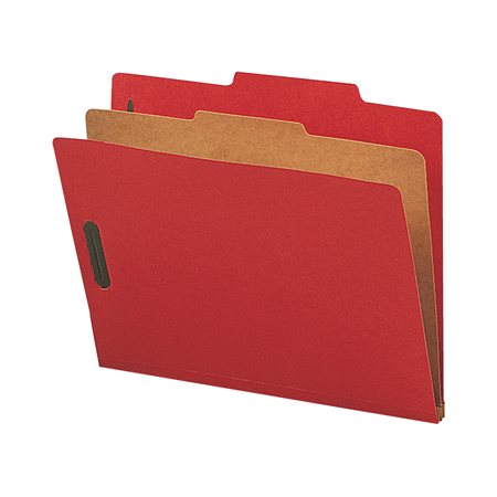 Classification Folders with Fasteners Letter size, 1 divider red