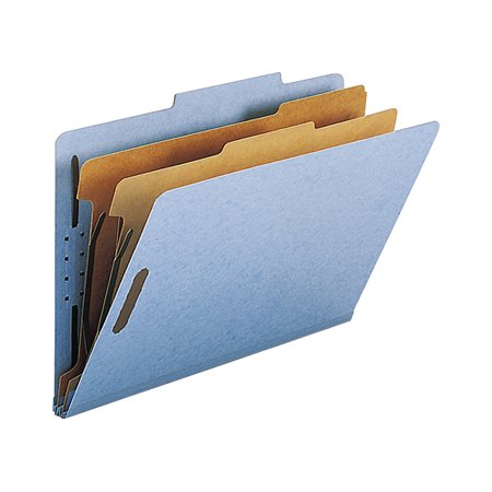 Classification Folders with Fasteners Legal size, 2 dividers blue