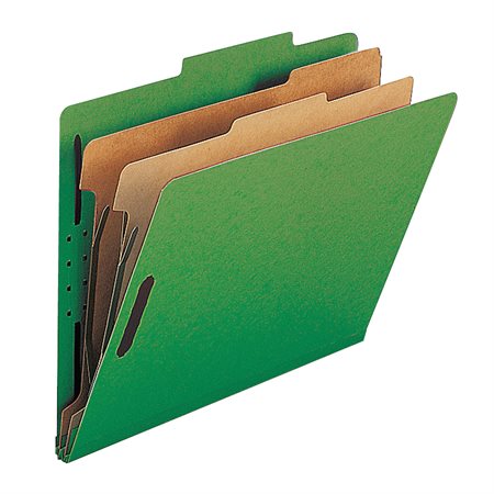 Classification Folders with Fasteners Legal size, 2 dividers green