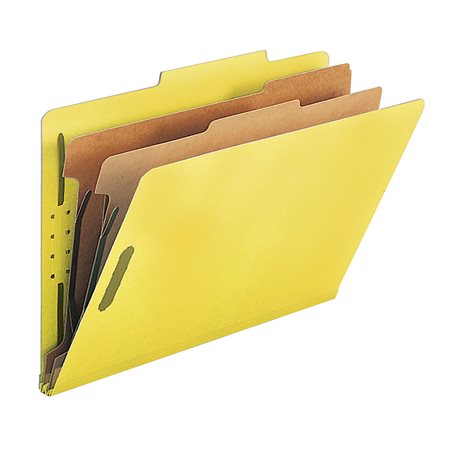 Classification Folders with Fasteners Legal size, 2 dividers yellow