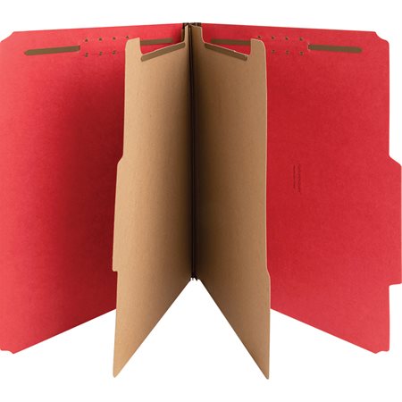 Classification Folders with Fasteners Letter size, 2 dividers red