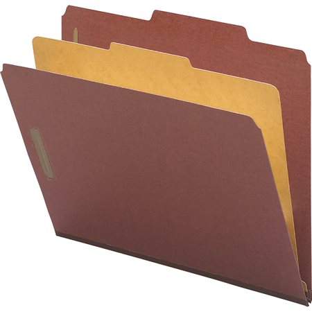 Pressboard Classification Folders Legal size 1 divider - red