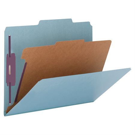 Classification Folders with Fasteners Legal size, 1 divider blue