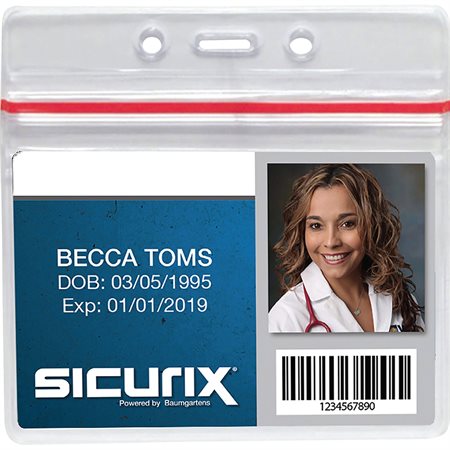 Badge Holder Resealable Horizontal Package of 50