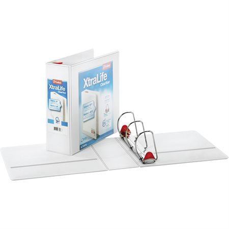 XtraLife® ClearVue® Locking Slant-D® Binders 4 in. white