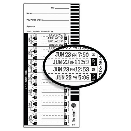 E16 Tru-Align Time Cards