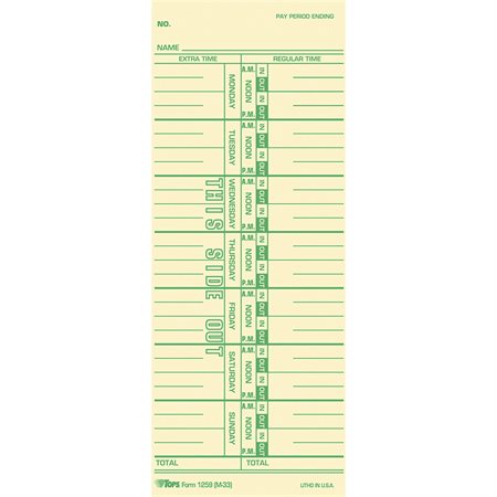 Cartes de temps avec jours identifiés