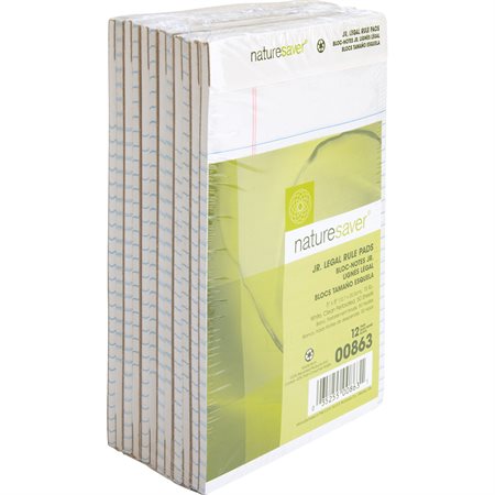 Recycled Writing Pad Junior size - 5 x 8 in. white