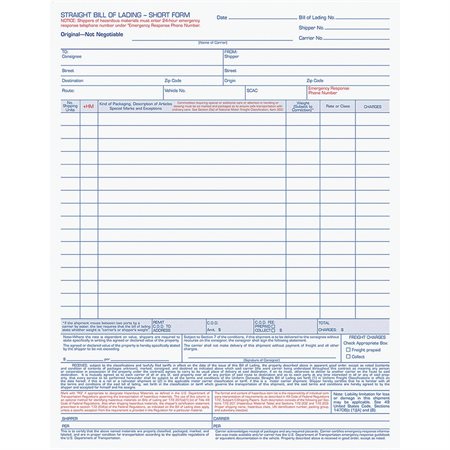 Bill-of-Lading Snap off Form Sets 8,5 x 11-7 / 16 in – 4 parts