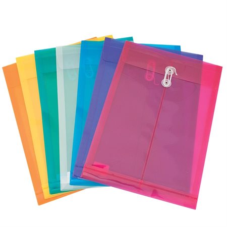 Translucent Polyethylene Envelope 9-3 / 4 x 13-1 / 2 in. Vertical opening. assorted colours