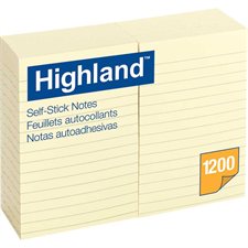 Highland™ Self-Adhesive Notes Yellow, ruled. 4 x 6 in.