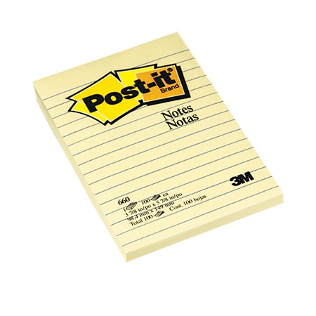 Feuillets autoadhésifs Post-it® Ligné 4 x 6 po. (1)