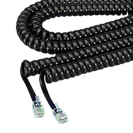 Fil de combiné enroulé 25' noir
