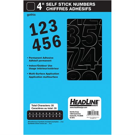Geosign Vinyl Letters and Numbers Black numbers 100 mm (4")