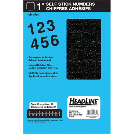 Geosign Vinyl Letters and Numbers Black numbers 25 mm (1”)