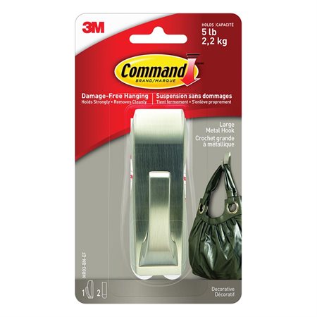 Command™ Metal Adhesive Hook Holds 5lb. Large