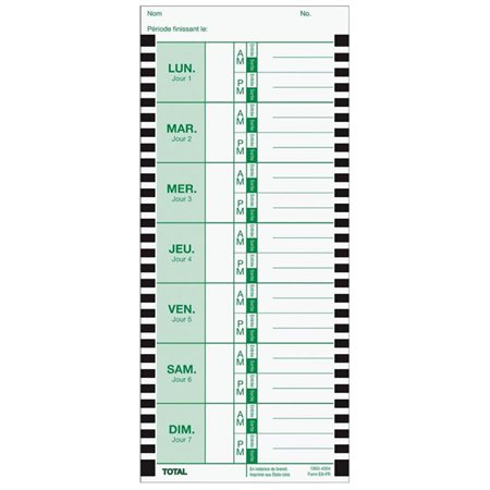 E8 Time Cards French