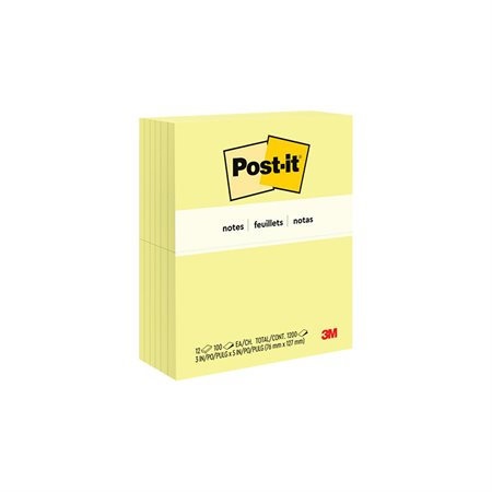 Feuillets autoadhésifs Post-it® Uni 3 x 5 po. (12)