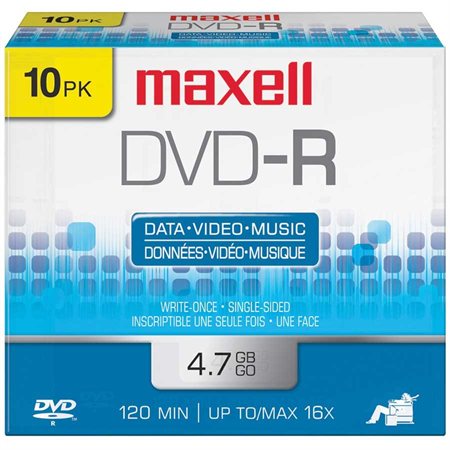 16x Writable DVD-R Disk With jewel case pkg 10