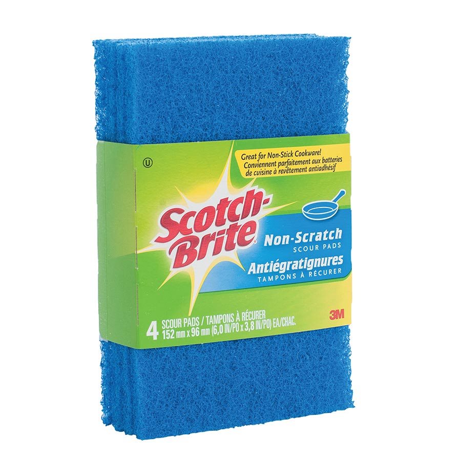 ScotchBrite® Scour Pad No scratch pqt 4