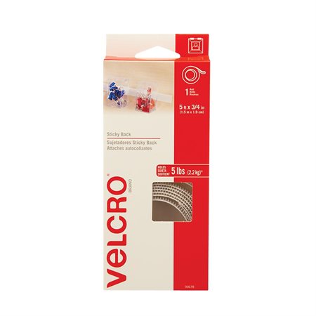 Velcro® Self-Adhesive Strips 3 / 4" x 5' white