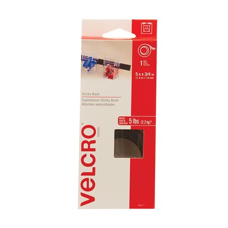 Bandes autoadhésives Velcro® 3 / 4" x 5' noir