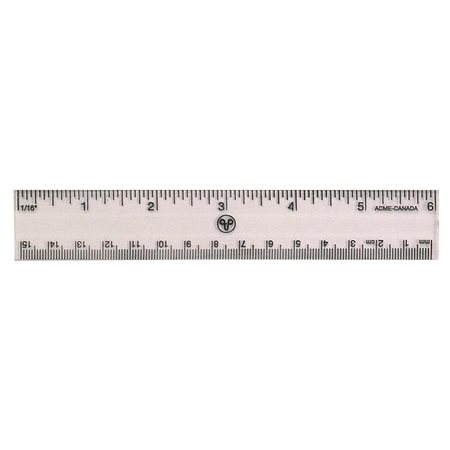 Transparent Rigid Plastic Ruler 15 cm metric /  6"