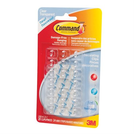 Command™ Decorative Adhesive Clips 20 hooks and 24 strips