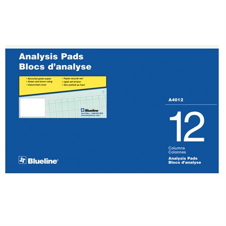 Bloc d'analyse A4000 12 col.