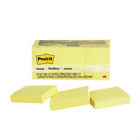 Post-it® Self-Adhesive Notes Plain 1-1 / 2 x 2 in. (12)