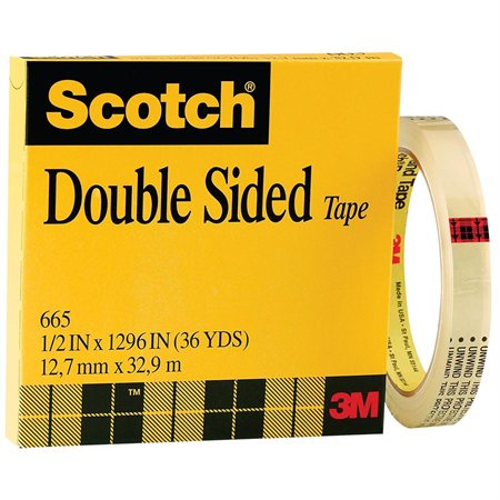Scotch 3M - Ruban adhésif double face 665 avec dévidoir