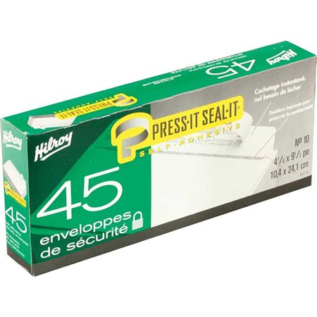 Press-it Seal-it® Envelope #10. 4-1 / 8 x 9-1 / 2 in. box 45 - security