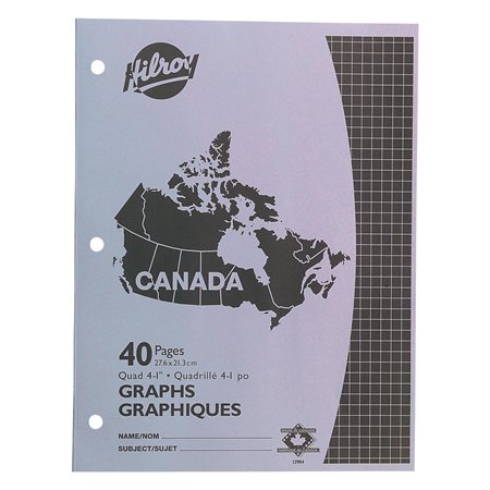 Canada Exercise Book Quadruled. 4 squares / inch, 40 pages.