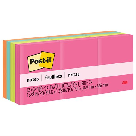 Post-it® Notes – Poptimistic Collection United 1-1 / 2 x 2 in (pkg 12)