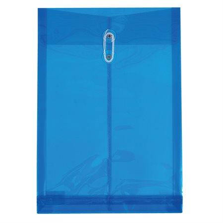 Enveloppe en polyéthylène translucide 9-3 / 4 x 13-1 / 2 po. Ouverture verticale. bleu