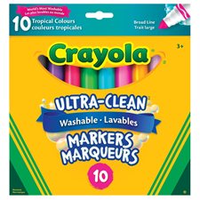 Ultra-Clean Washable Markers Broad line tropical colours - box of 10