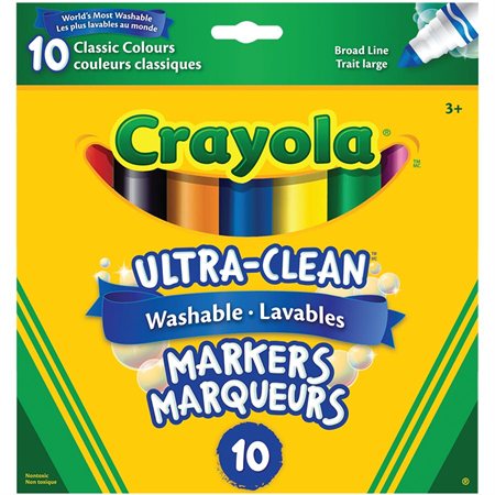 Ultra-Clean Washable Markers Broad line classic colours - box of 10