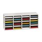 Wood Mailroom Organizer 24 compartments, 39-1 / 4 x 11-3 / 4 x 16-1 / 4 in. H grey