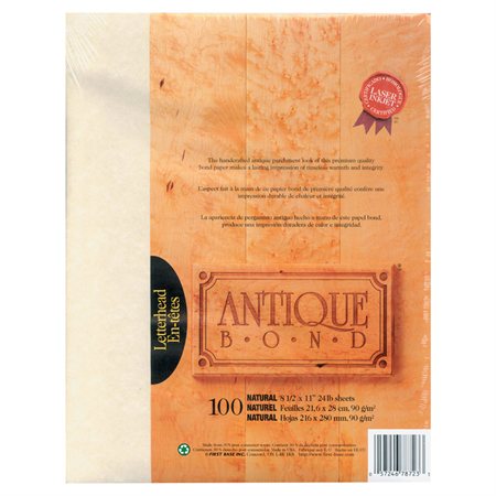 Antique Bond Paper Package of 100 natural