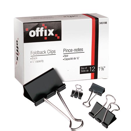 Offix® Foldback Clips 9 / 16" (cap. 1 / 4")