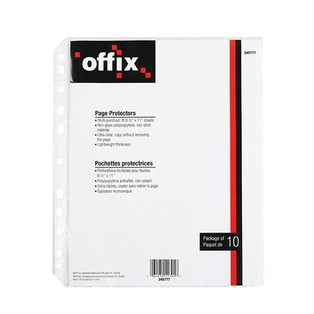 Protège-feuilles Offix® pqt 10