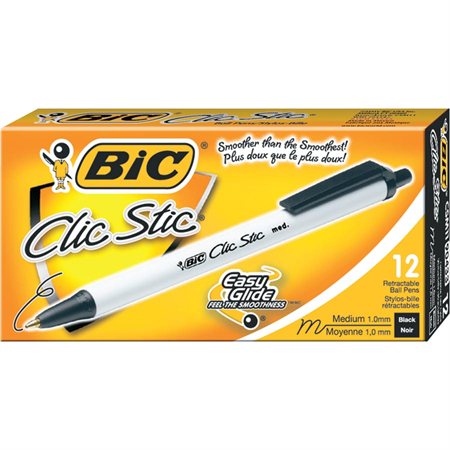 Clic Stic®  Retractable Ballpoint Pens Box of 12 black