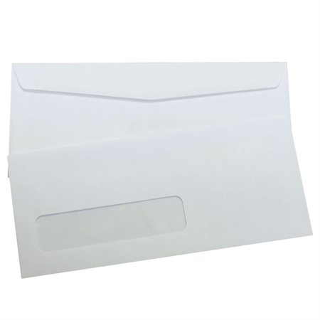 Enveloppe blanche standard Avec fenêtre. #9, 3-7 / 8 x 8-7 / 8 po. (bte 500)