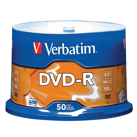 16x writable DVD-R disk Spindle. pkg 50