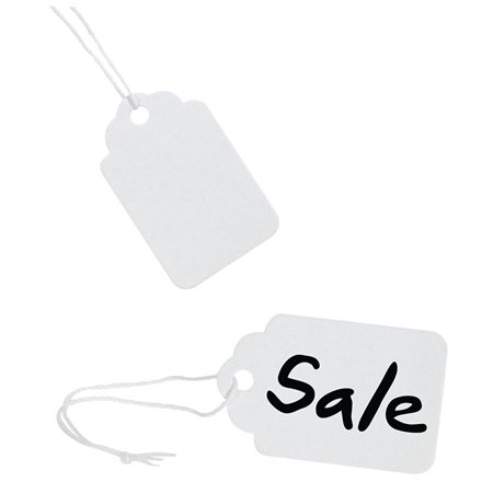 White Identification Tags with String 1-3 / 4 x 1-3 / 32"