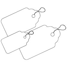 White Identification Tags with Strings 1 29/32 x 1 1/4"