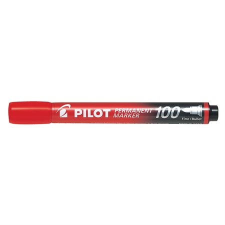 100 Permanent Markers red
