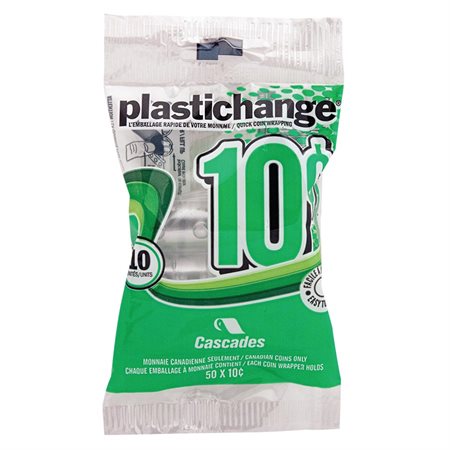 Rouleau pour monnaie Plastichange Paquet de 10 10 ¢
