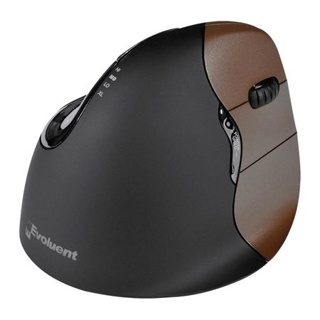 Evoluent 4 Ergonomic Vertical Mouse Wireless, small size right-handed, black / brown
