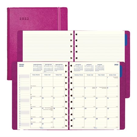 Filofax® Monthly Diary (2022) 10-7 / 8 x 8-1 / 2 in fuchsia